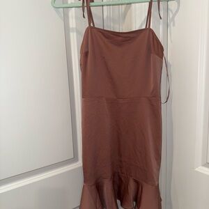Brown Spaghetti Strap Dress